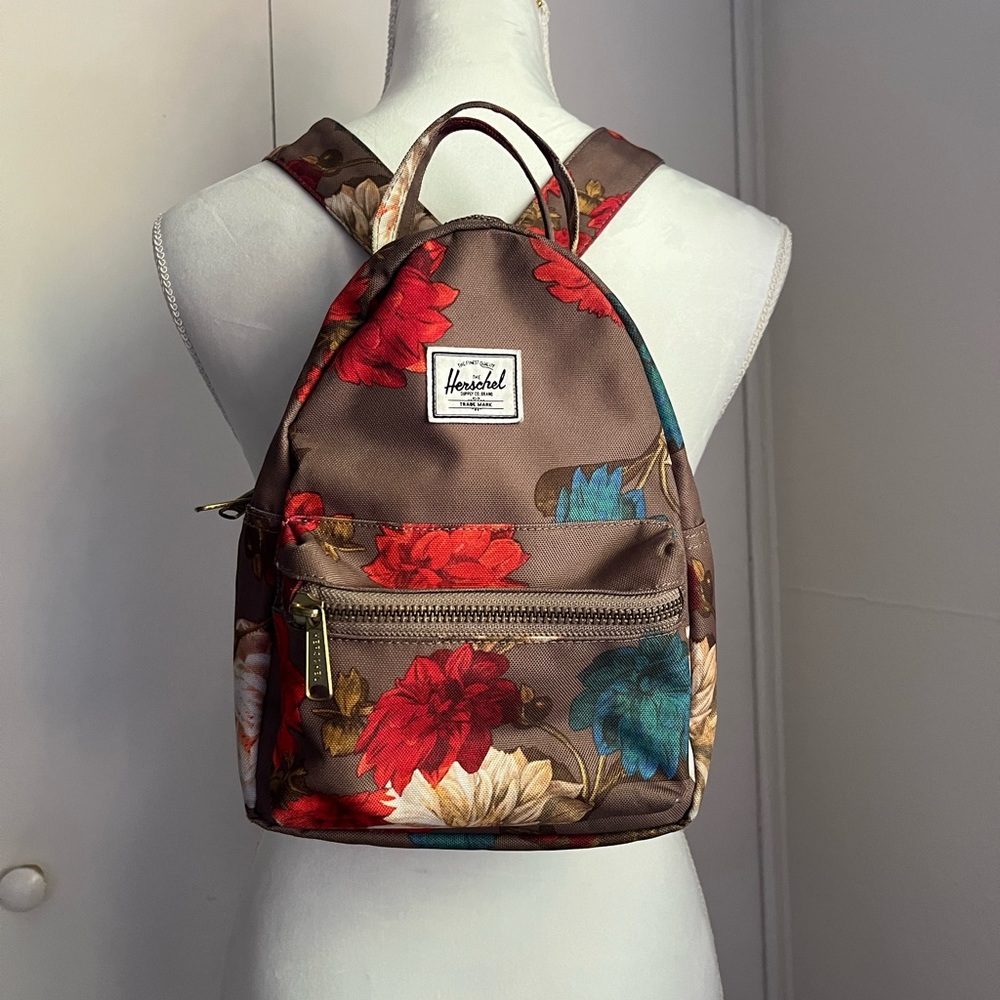 Herschel Supply Company Floral Backpack - Red, Blue, Brown